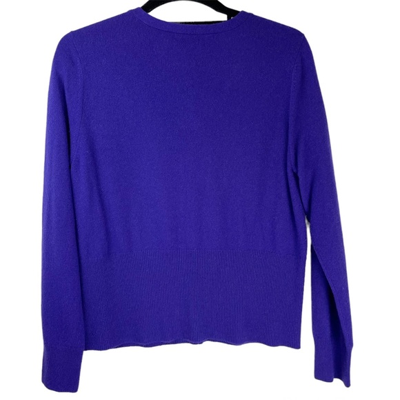 Prive Cashmere Purple Button Front Cardigan Sweater Sz Large - Picture 2 of 13